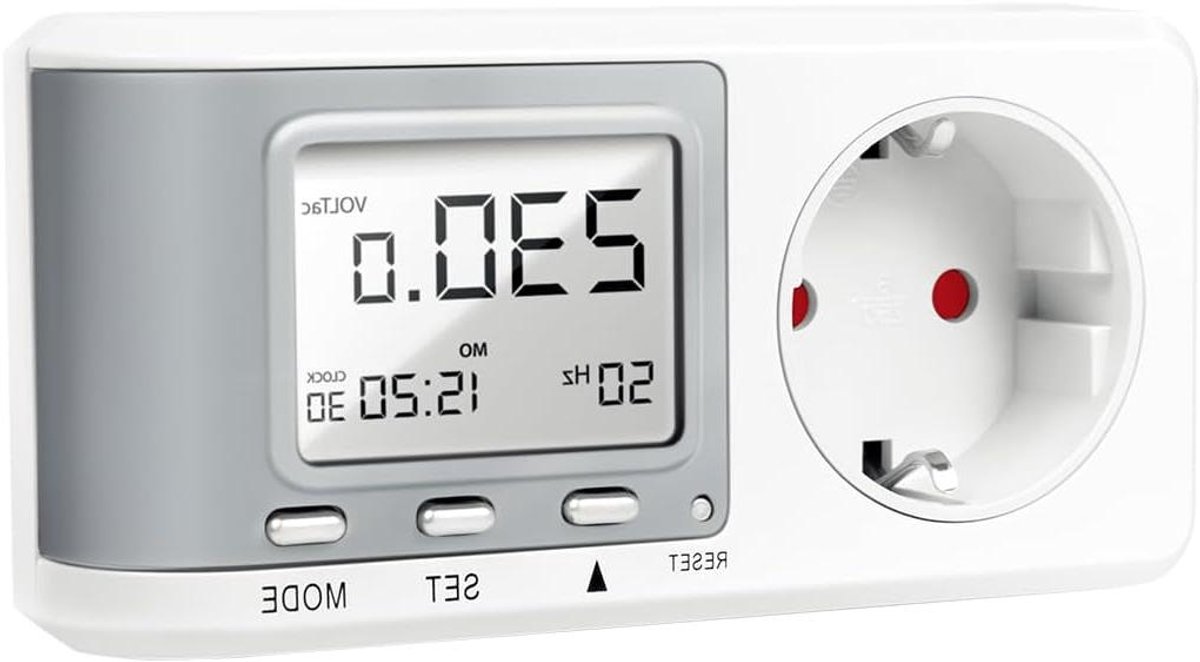 Energiekostenmeter - Stroommeter Verbruik - Energie Besparen - CO2 Emissie Berekening - 3600 Watt - Wit