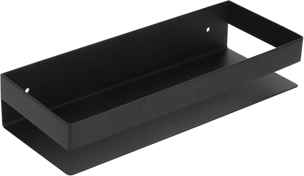 SnelShoppen - 30 Cm Stalen Badkamerplank, Matte Zwarte Plank, Badkameropbergrek van SUS 304 Roestvrij Staal voor Thuisbadkamer en Keuken, Ruimtebespar