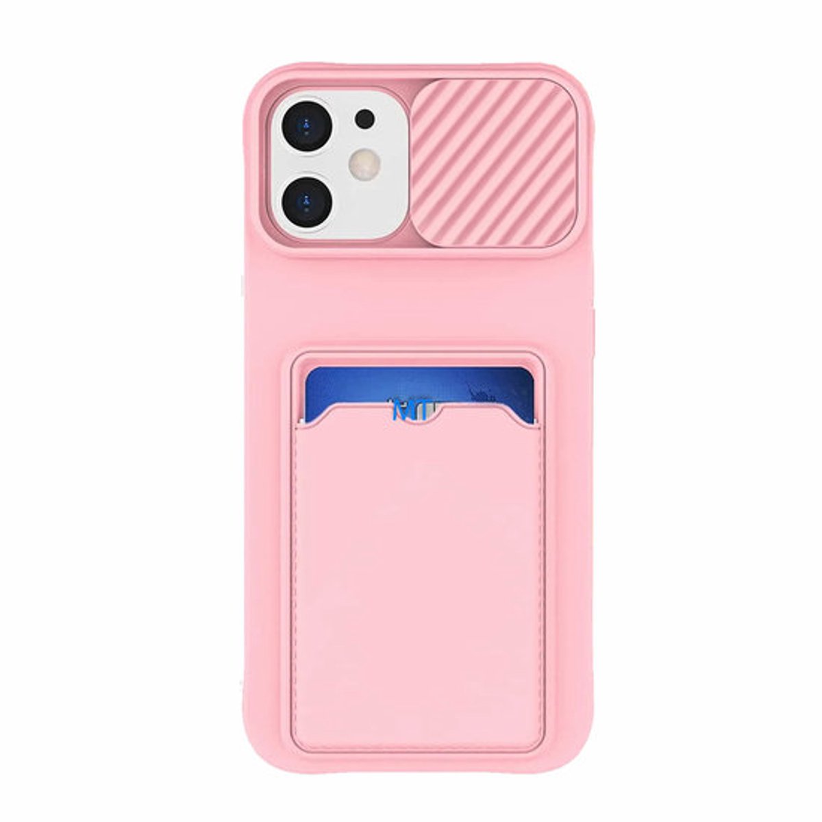 GREEN ON Card Case Anti Shock Silicone With Camera Slider For I-Phone 11 Pro - Roze-Pink