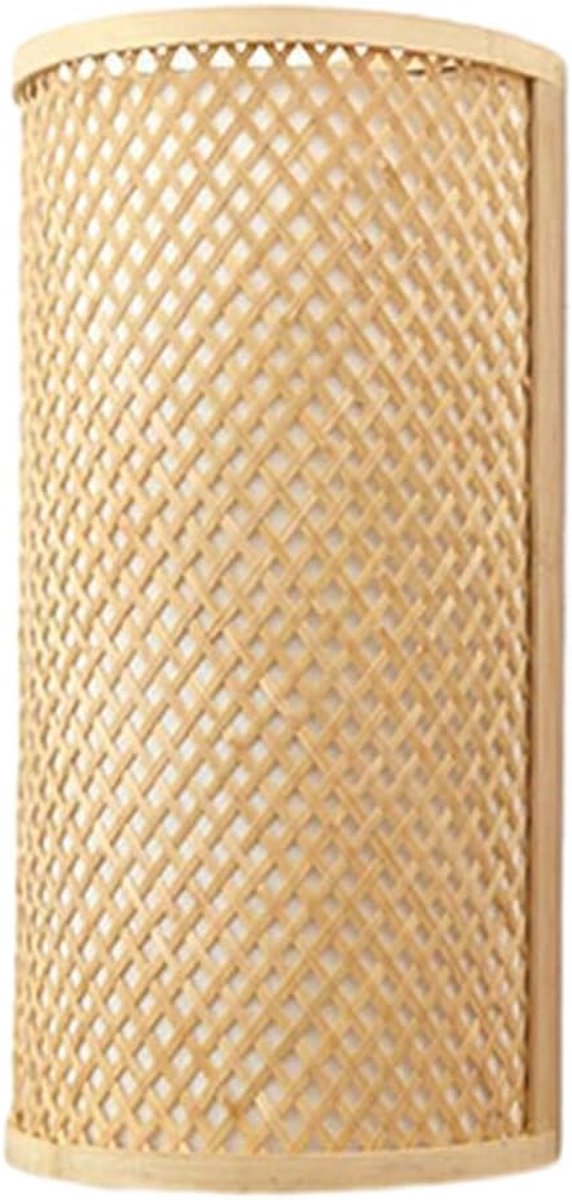Wandlamp Rotan - Hanglamp Bamboe - Sfeerverlichting Creëren - Handgeweven Design - 40x21x21 cm - Natuurlijk Bamboe