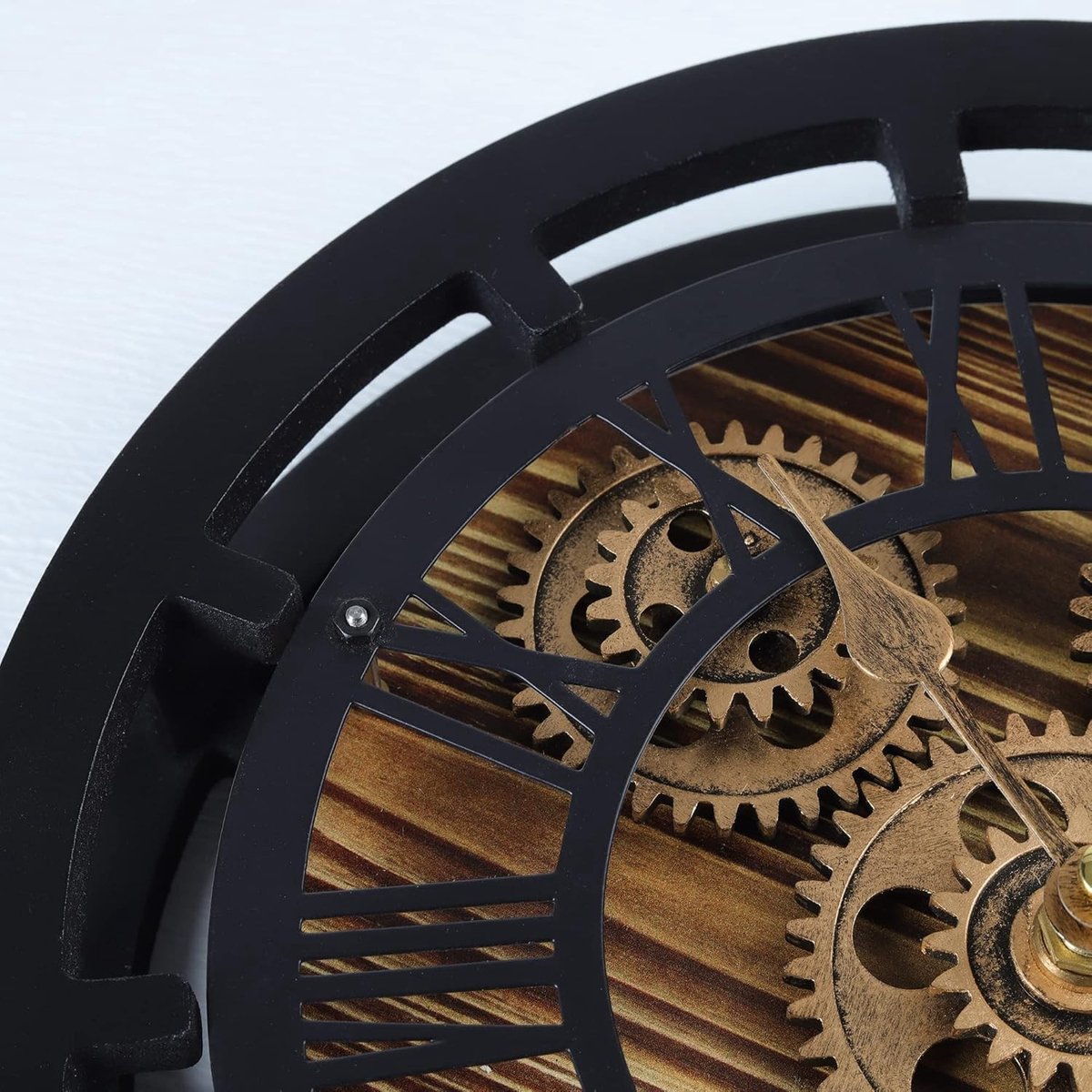 10 Inch Houten Vintage Wand- en Tafelklok met Bewegende Tandwielen - Rustieke Decoratie voor Thuis — cadeau in Wonen & Interieur - foto 7