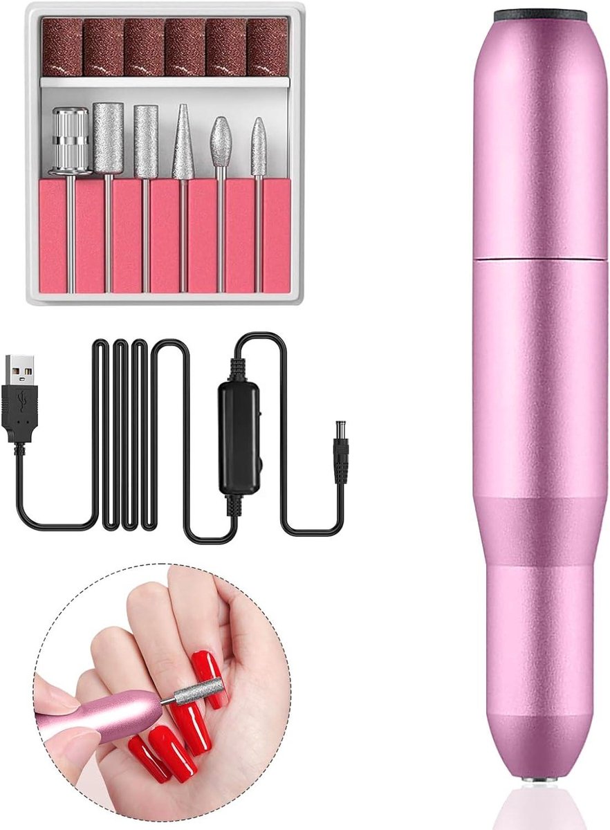 Nagelfrees - Elektrische Vijl - Nagelverzorging Thuis - 20.000 RPM Instelbaar - 12-in-1 Set - Zilver