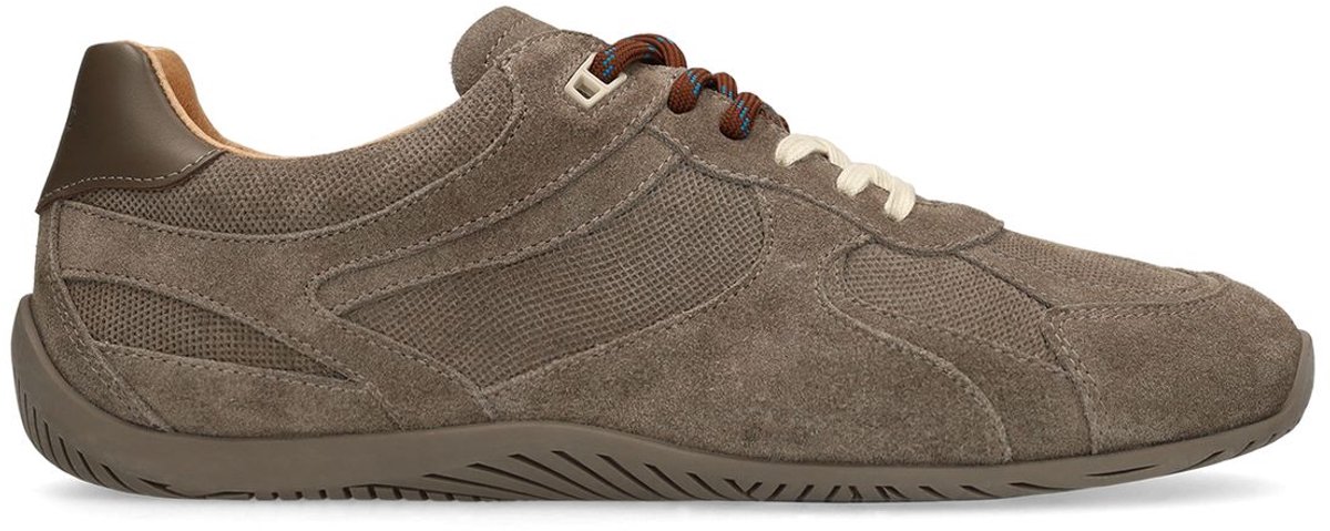Manfield - Heren - Beige suède barefoot sneakers - Maat 41