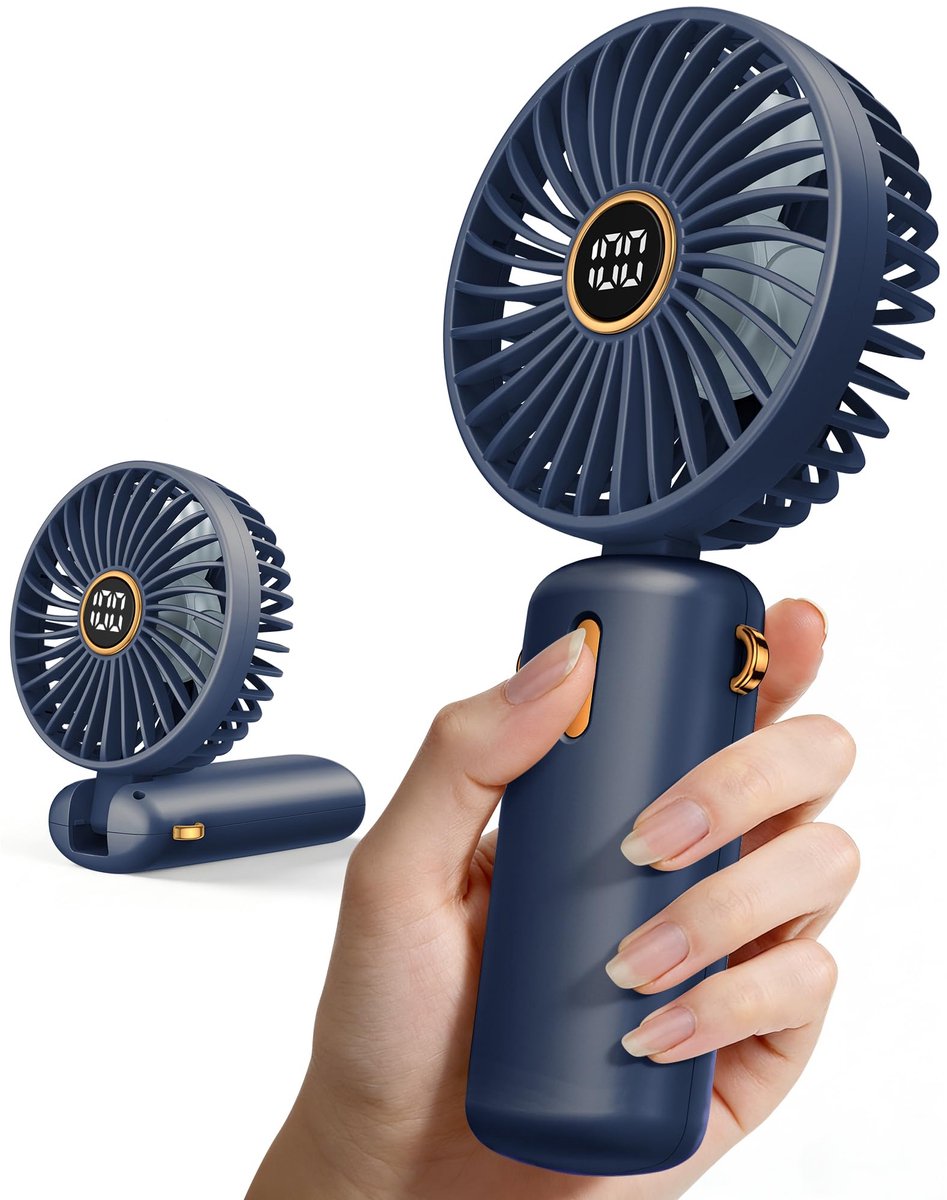 SnelShoppen - MGVIH Handventilator Mini Ventilator Oplaadbaar Handheld USB Draagbare Ventilator Kleine Zakventilator Blauw Voor Feest Camping Kinderen