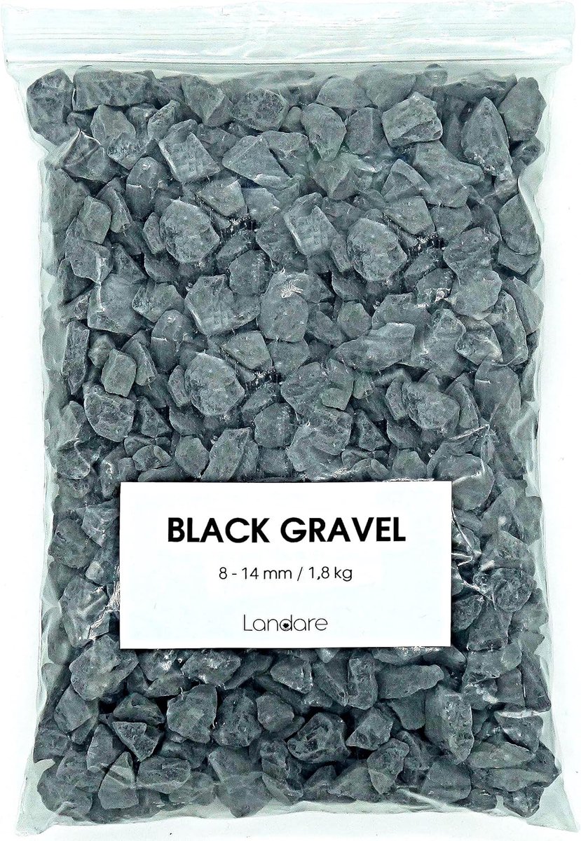 SnelShoppen - Zwarte Grindstenen, 1.8 kg, Decoratieve Steentjes (8-14 mm) voor Vazen, Aquaria, Tuin, En Decoratie