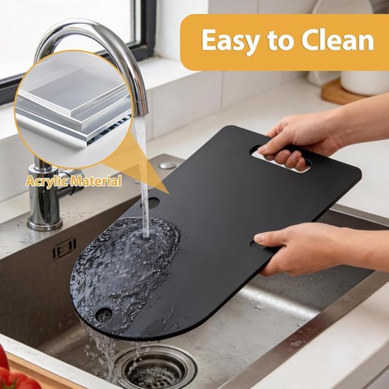 Zijdeplaat voor keukenapparatuur, glijmat voor koffiemaker en voedselverwerker, antislip mat voor mixer en lade, zwart kunststof ontwerp, perfect voor gebruik in de keuken — afbeelding 4