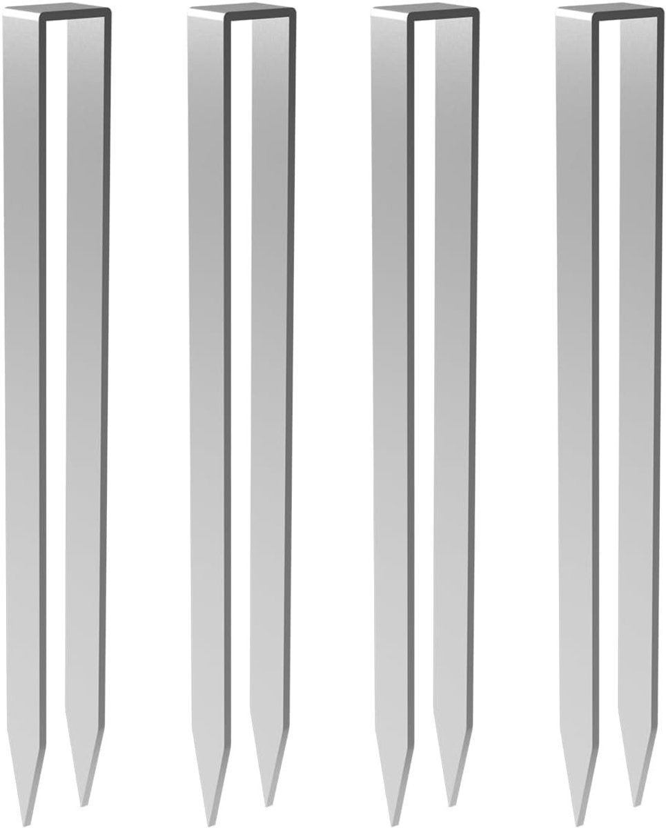Grondanker voor Rozenbogen - Zilver - 30 x 2,9 x 2,1 cm - U-vormige Grondhaken van Gelegeerd Staal - Voor Tuinbevestigingen