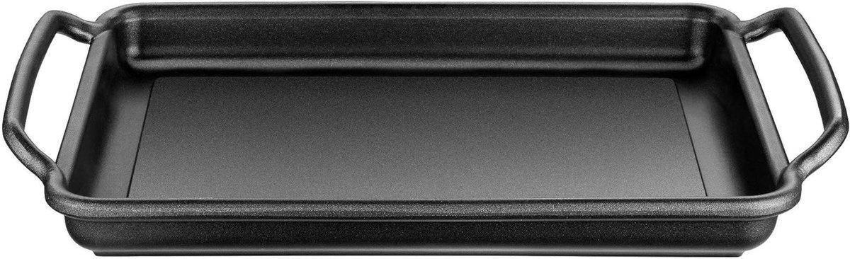 Gladde Grillplaat - Koekenpan - Eten Bereiden - Gegoten Aluminium - 40 x 28 cm - Zwart