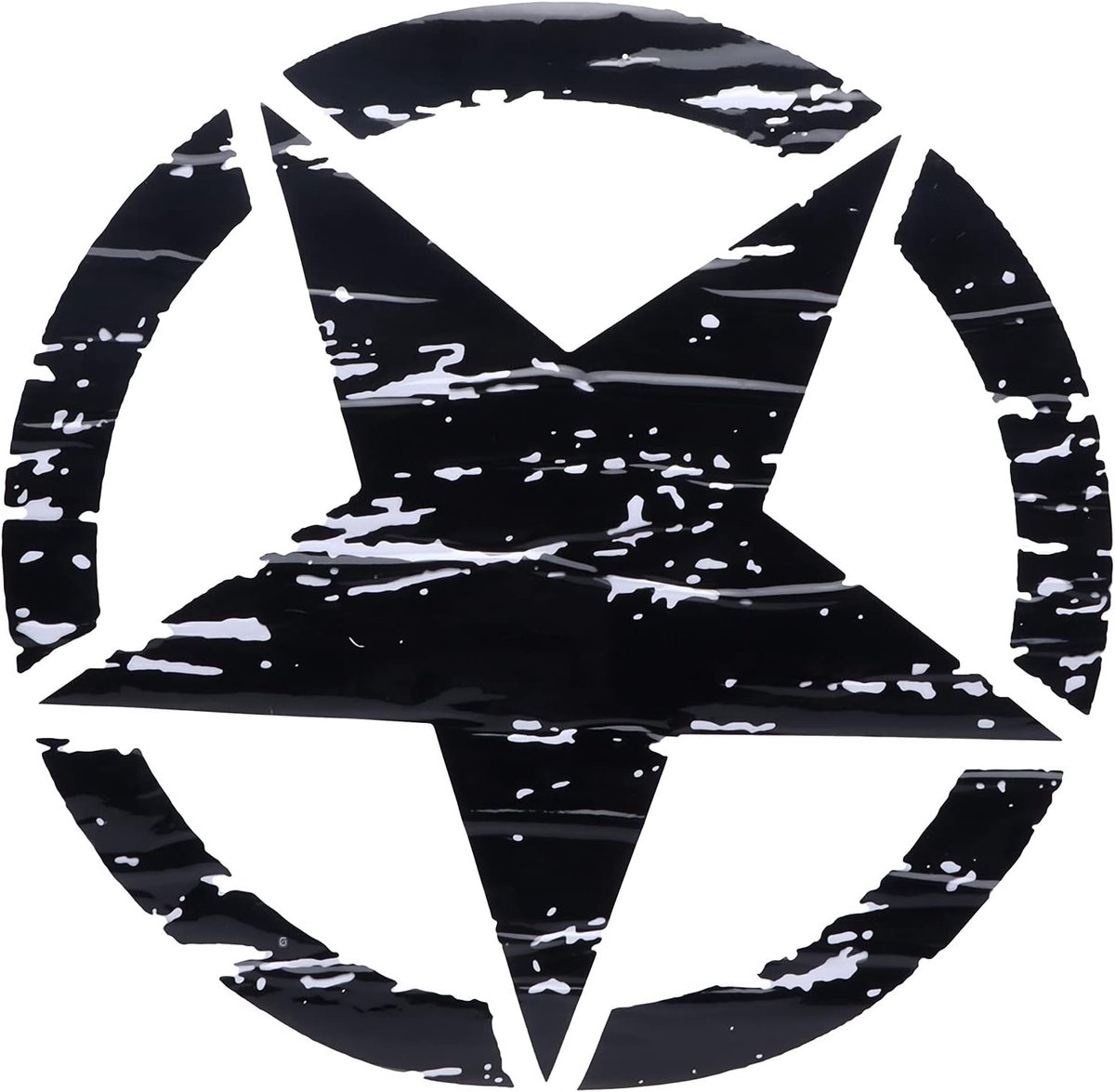 SnelShoppen - Star Car Body Sticker Zwart Decoratie PVC Waterdicht 19.7 inch - Voor JK CJ TJ YJ - Eenvoudige Installatie - Stijlvol Ontwerp