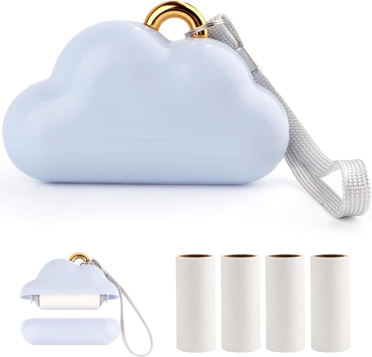 SnelShoppen - Mini Lintroller Reizen, Draagbare Blauwe Plakroller, Herbruikbare Huisdierharen Verwijderaar voor Kleding en Meubels, Compacte Stof- en