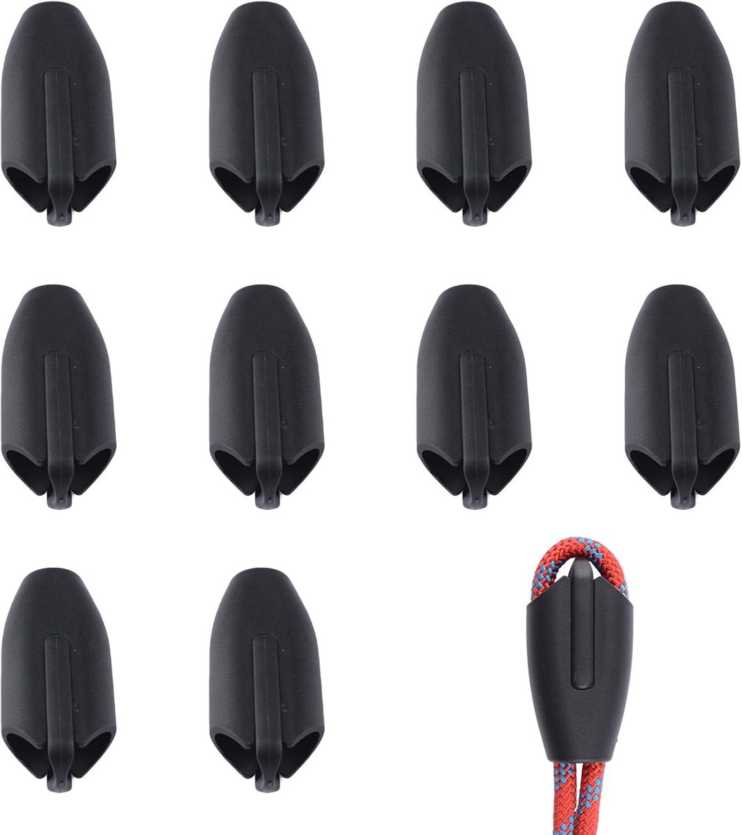 SnelShoppen - 10 Stuks Herbruikbare Touwklemmen, Plastic Touwconnector Klemmen, Geschikt voor Nylon Touw of Gevlochten Touwen (Gatdiameter 20mm)