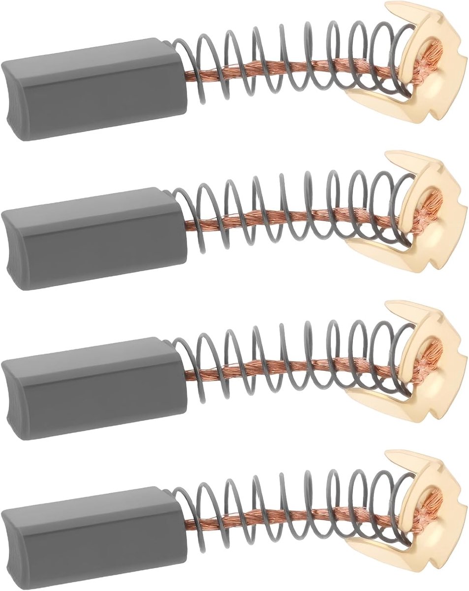 SnelShoppen - 4Pcs Carbon Borstels 6x10x15mm Geschikt voor Schuur- en Polijstmachine - Eenvoudige Vervangingen voor Optimale Prestaties
