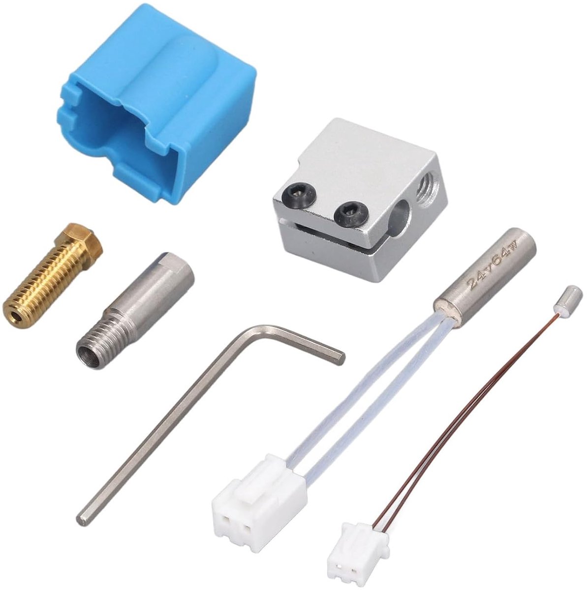 SnelShoppen - Vikye Hot End voor 3D Printers - Precisie Onderdeel voor Sidewinder X1 X2 - Inclusief 0.4mm Nozzle, Thermistor, Verwarmingsbuis en Blok