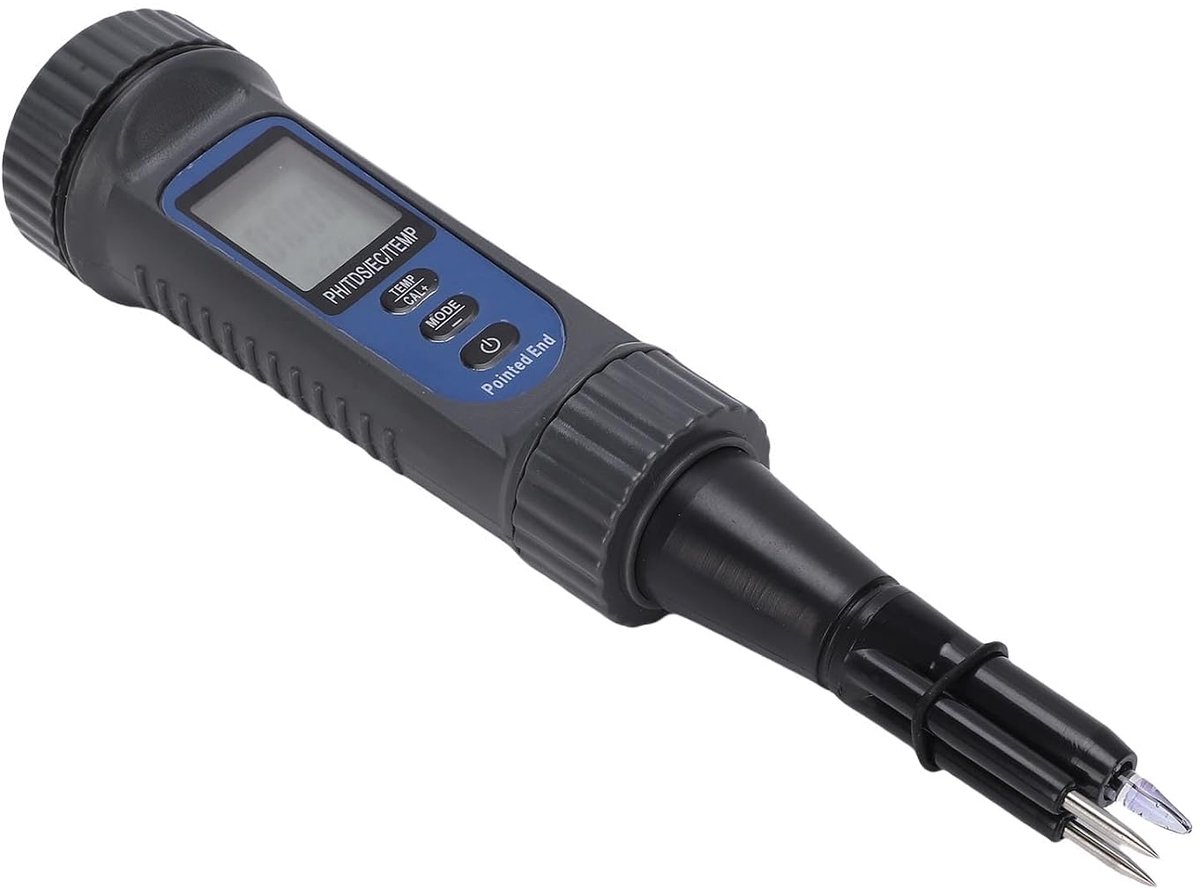SnelShoppen - PH Meter 4 in 1 met TDS EC Temperatuur, PH Tester voor Voedsel, Kaas, Fruit, Groenten, Aarde en Vlees - Duurzaam en Lichtgewicht