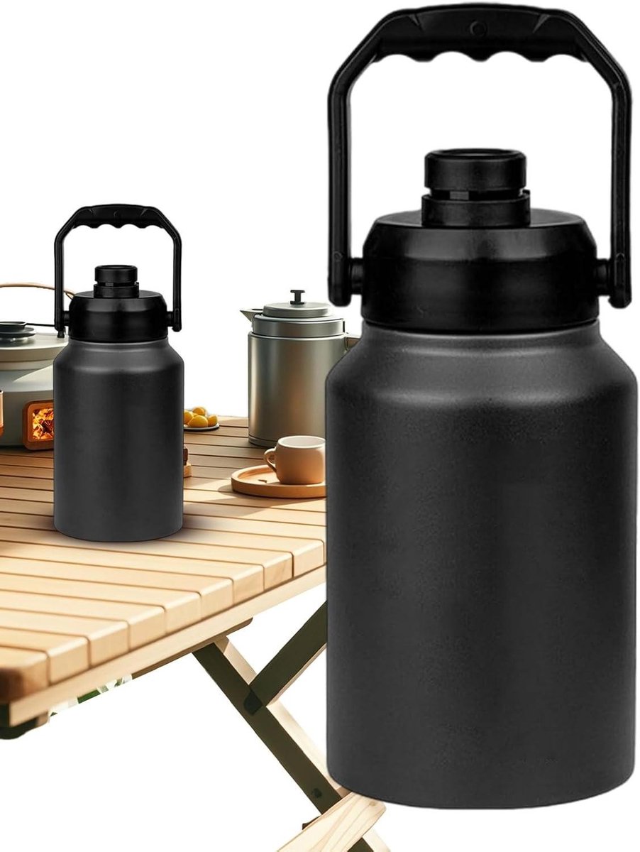 Geïsoleerde Koelbox - Draagbare Container - Dranken Koelen - Dubbellaags Vacuümisolatie - 2 liter - Zwart