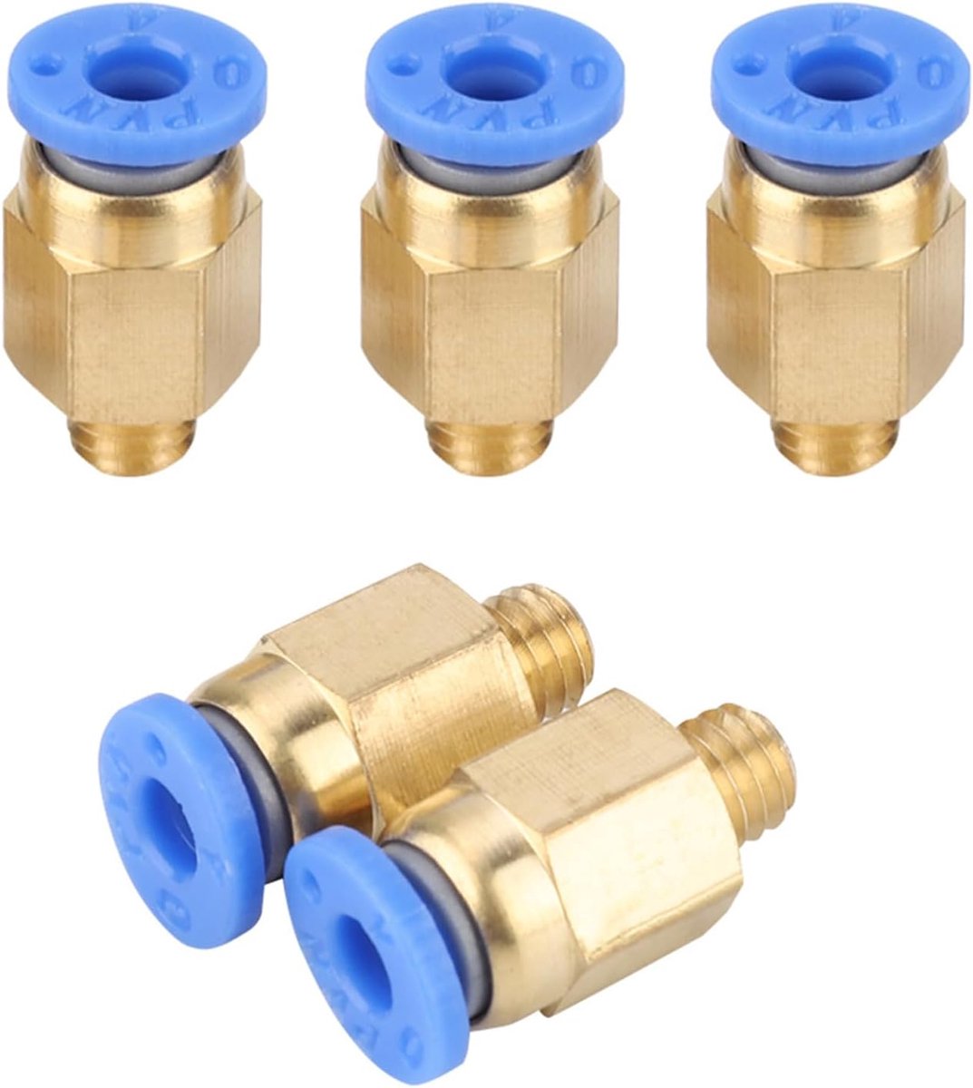 SnelShoppen - 5PCS Pneumatische Connectoren PC4-M6, RVS Fittingen voor PU Slang en Nylon Buis, Snelle Installatie, Slijtvast en Drukbestendig Ontwerp