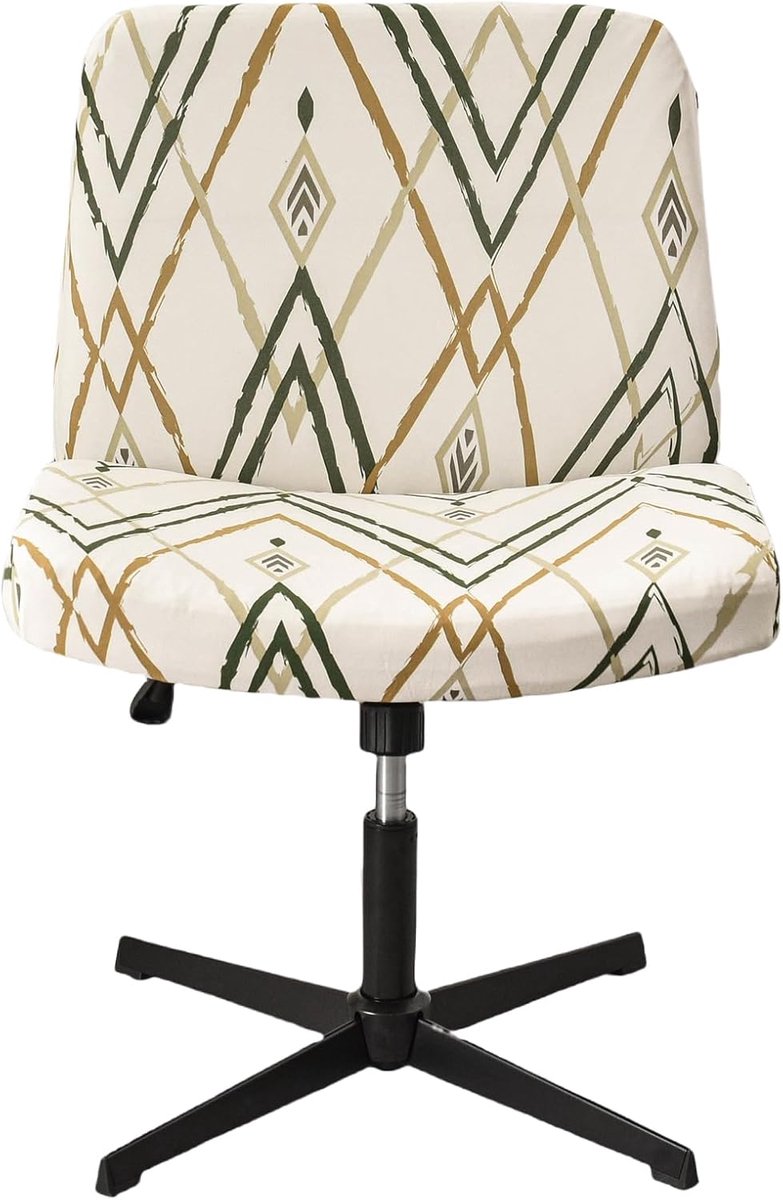 SnelShoppen - Floral Bureaustoel Covers zonder Armleuningen Criss Cross Draaistoel Covers Voor Brede Rug Bureaustoelen Wasbare Polyester