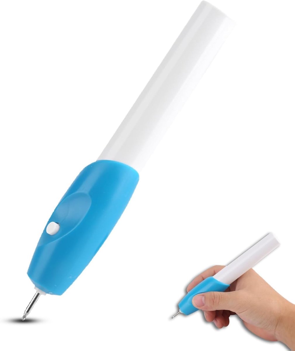 Engraving Pen, 17.5cm x 2.8cm Mini Electric Engraving Machine, Hand Cutting Pen, Glass, Metal, Plastic, Hand Held - ShopVlot