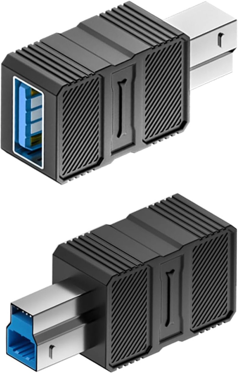 SnelShoppen - USB 3.0 B naar A Data Connector Adapter - 5Gbps Snelheid - Type B Plug naar Type A Printer Adapter voor Harde Schijven en Scanners