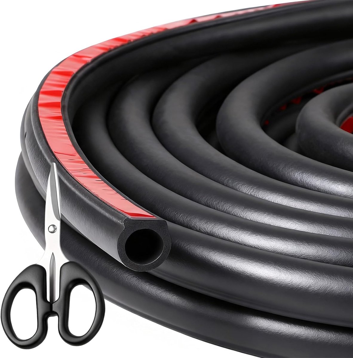 5 m Rubber Seal Self Adhesive 15 mm x 15 mm D-Shaped Rubber Seal for Car Doors, Doors, Windows, 5 Metres - ShopVlot