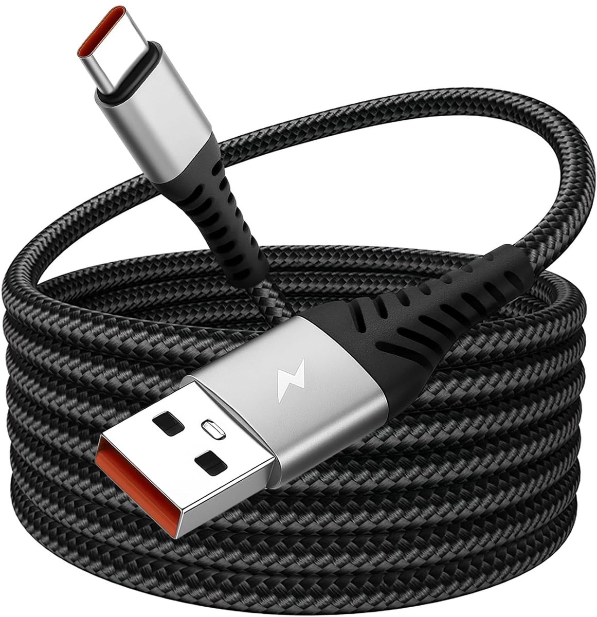 USB C kabel 1m - 100W PD3.0 snelladen - nylon gevlochten - veilig en snel opladen - ShopVlot