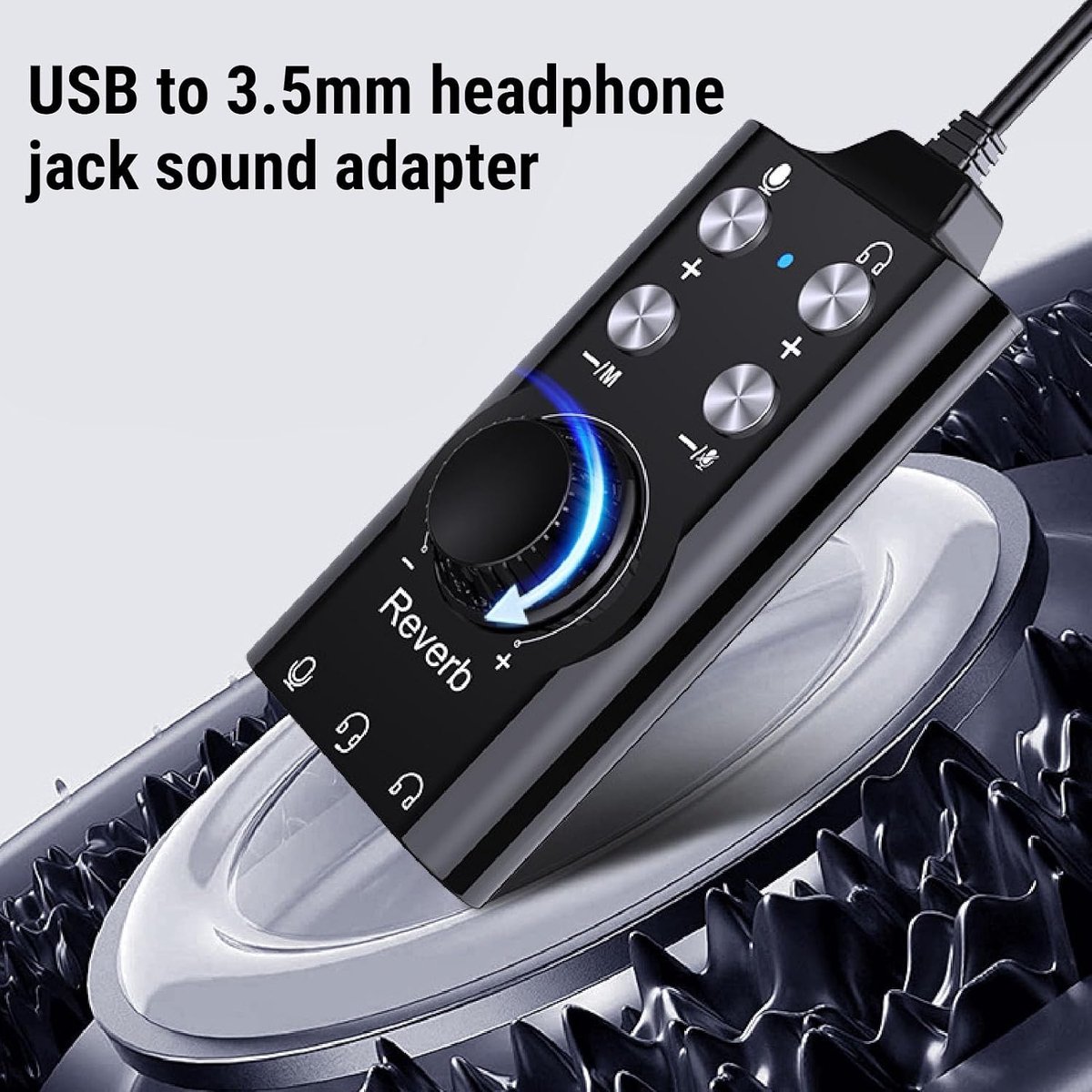 USB naar 3.5mm audioadapter - externe geluidskaart - volumecontrole - perfect voor headset gebruik - ShopVlot
