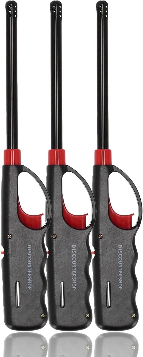 Lange Gasaanstekers - Zwart - 27 cm - Hervulbare Veiligheidsaanstekers - Voor BBQ, Kaarsen, Keuken en Open Haard