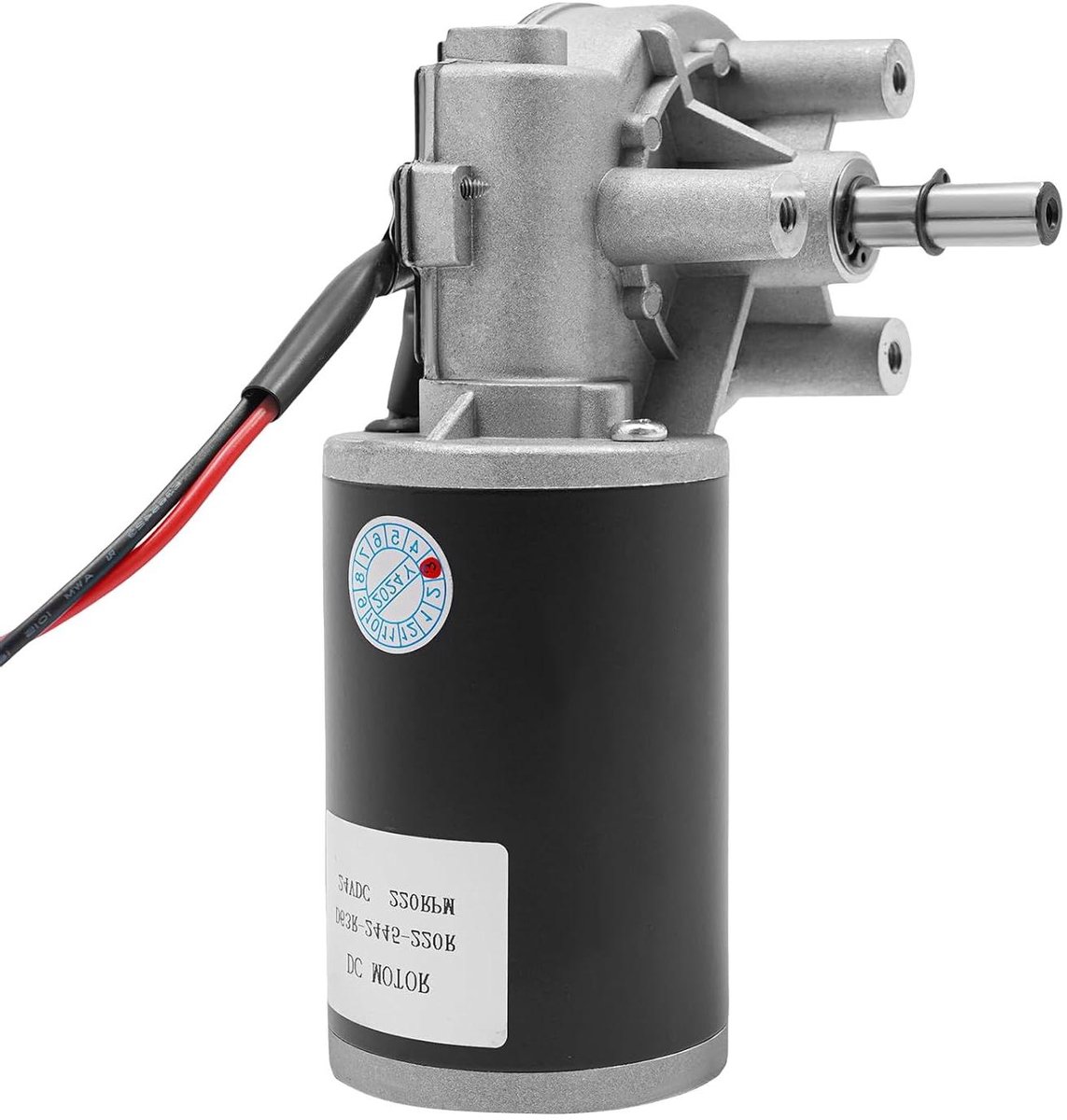 Worm Aandrijving Motor - Elektrische Motor Tandwielkast - Industriële Automatisering - Hoge Koppel Laag Geluid - 16.68 cm - Zwart/Zilver