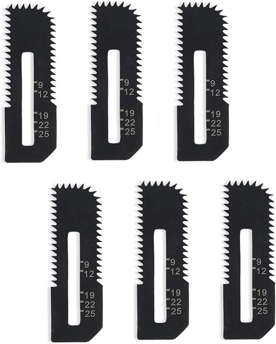 Set van 6 Droogwandzaagbladen voor Draadloze Zaag - Ideaal voor Droogwand tot 1-3/16 Inch Dikte, Inclusief Diepte-aanduidingen