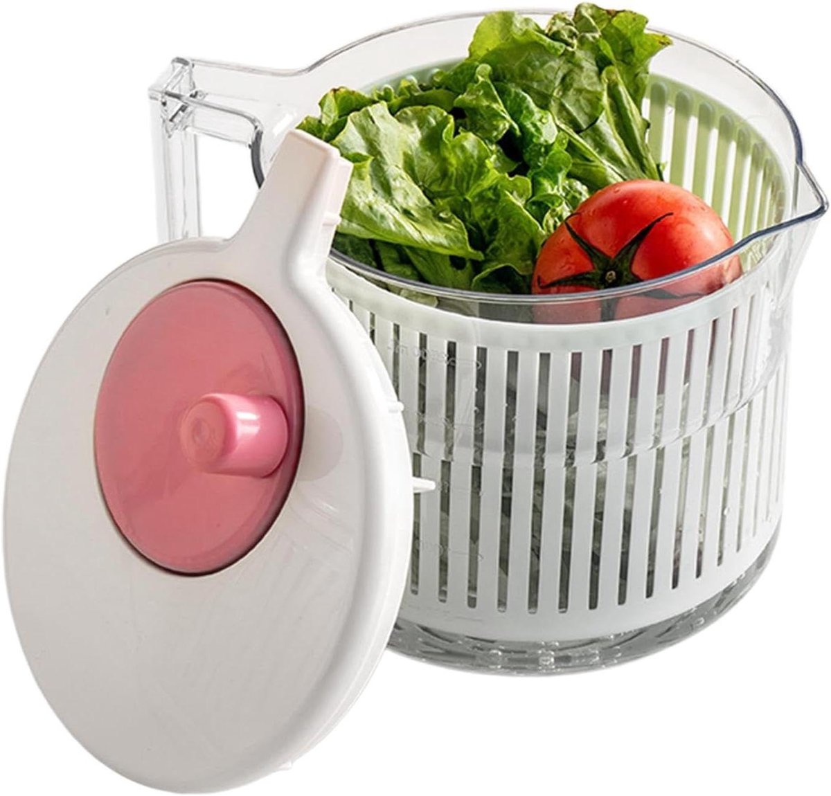Saladecentrifuge - Groente spinner - Maaltijden voorbereiden - Efficiënte waterafvoer - 235x195cm - Wit