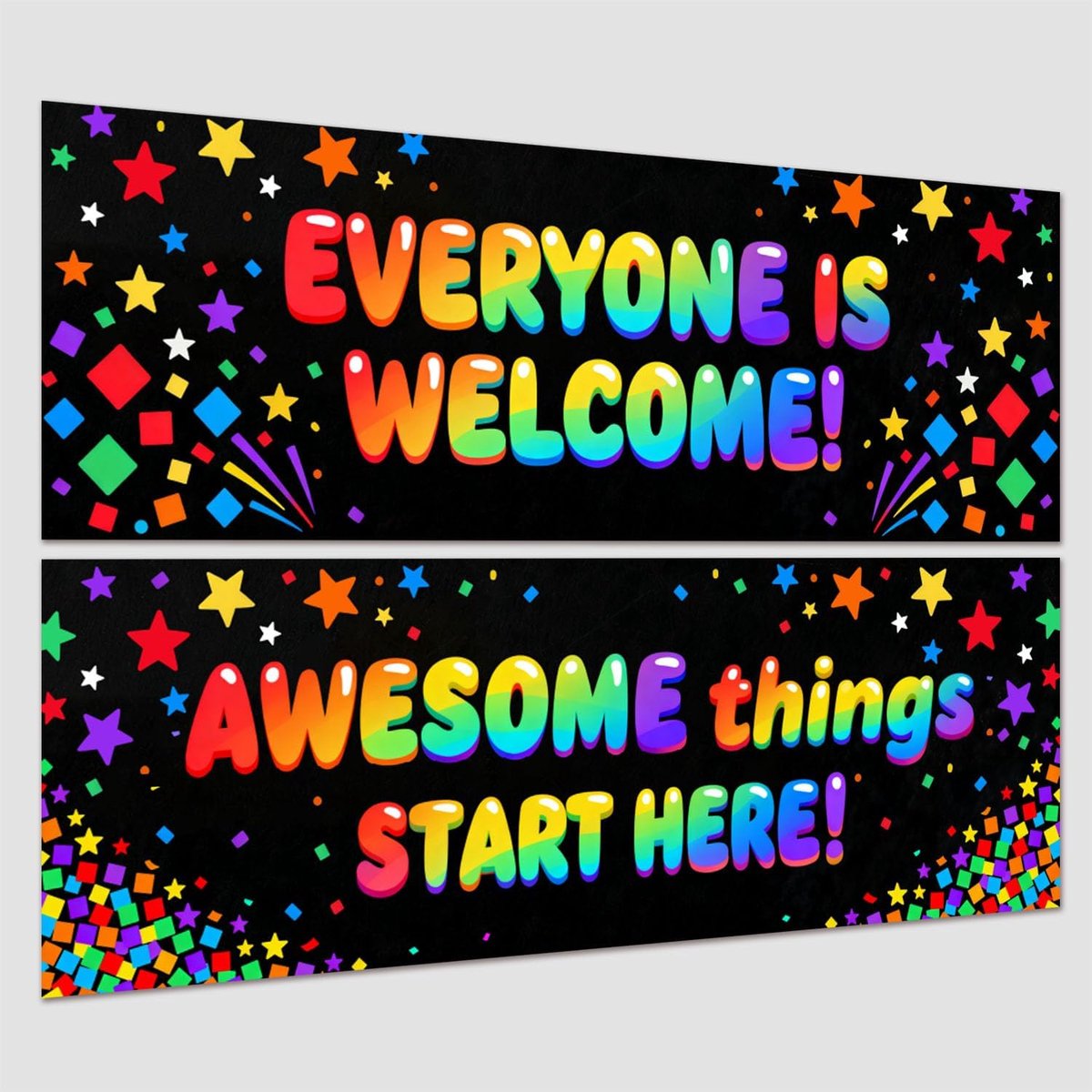 SnelShoppen - Prikbord Decoraties Schilderen Ster Regenboog Kleur Klaslokaal Banner Poster Teken voor School Kleuterschool Cartoon Welkom Educatieve P