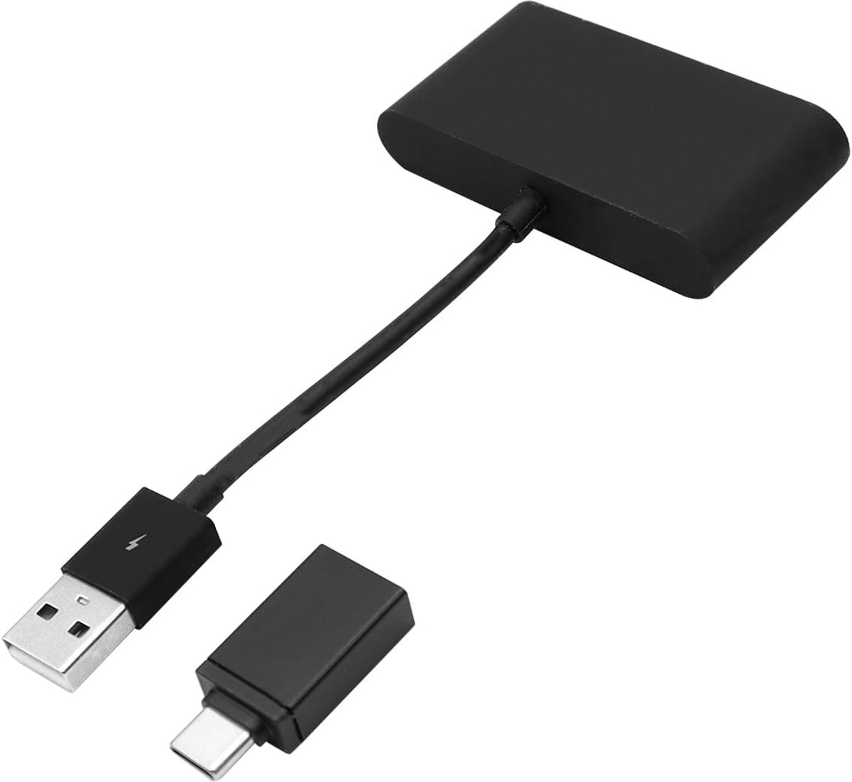 SnelShoppen - Draadloze Auto Adapter Dongle 5GHz Auto Verbinding Type-C naar Draadloos Compatibel met 12+ Auto Modellen Zwart