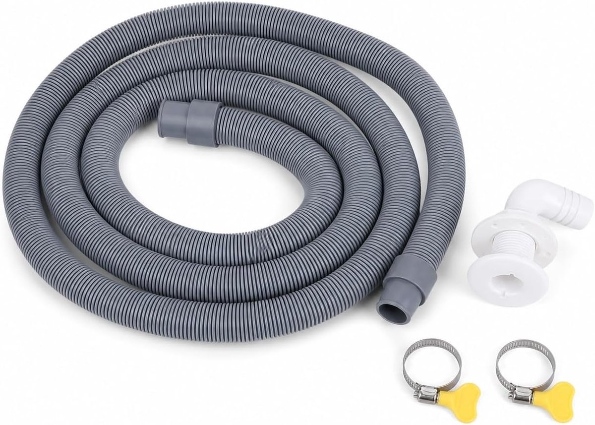 SnelShoppen - Pump Pump Slang 0.75 Inch Sanitair Kit, 2m Lang met 90 Graden Aansluitventiel voor 750 Gph Bilgepomp, RVS Klemmen (Wit)