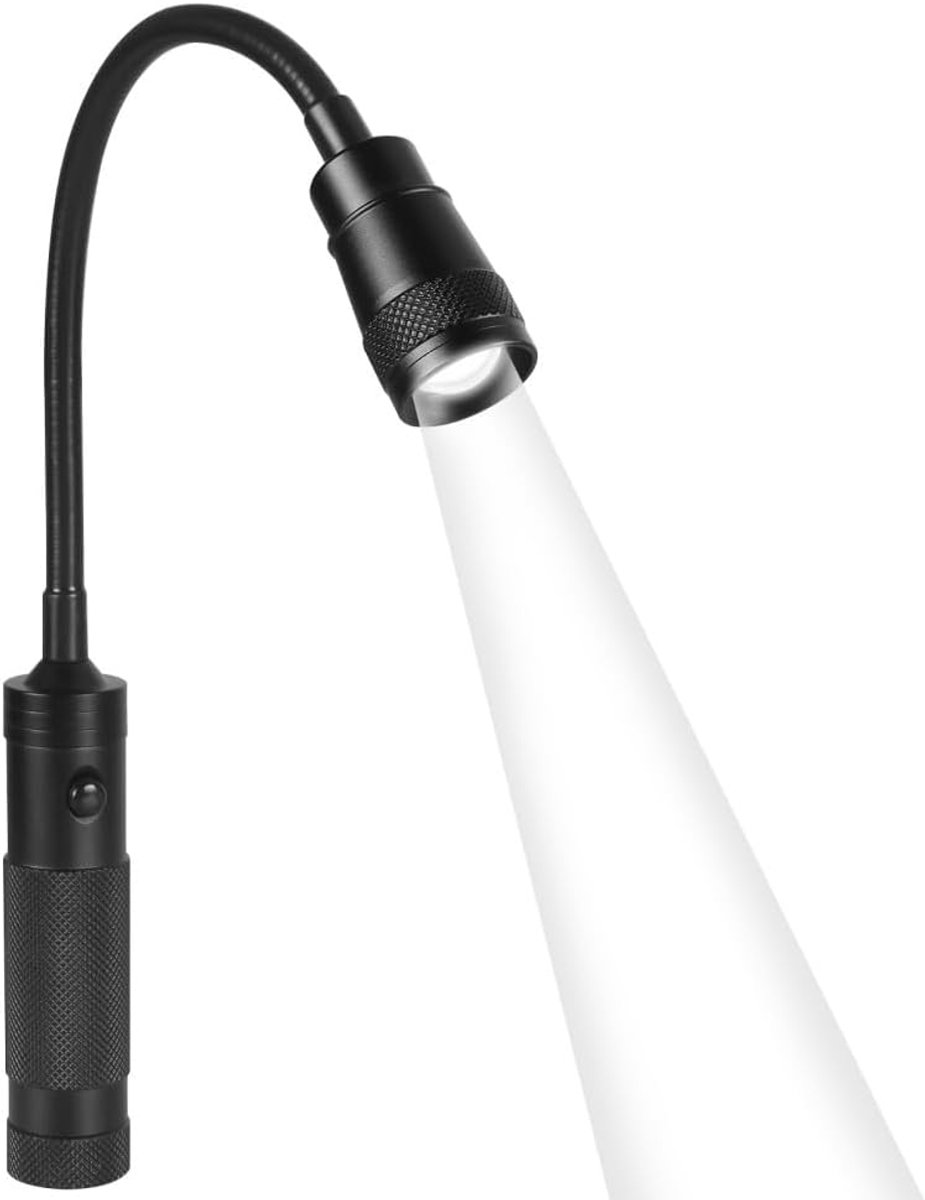 SnelShoppen - Grill Lamp met Flexibele Arm, Zoombare BBQ Verlichting met Magnetische Basis, 360° Verstelbare LED Lamp voor Barbecue, Picnic en Buiten