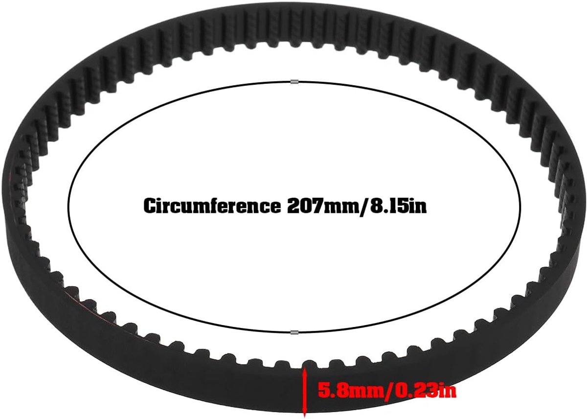 SnelShoppen - 4x Vervangende Strop voor Stofzuiger Compatibel met Shark Rocket HV300 HV301 HV302 HV305 HV308 - 207mm Omvang, 5.8mm Breed, Zwart