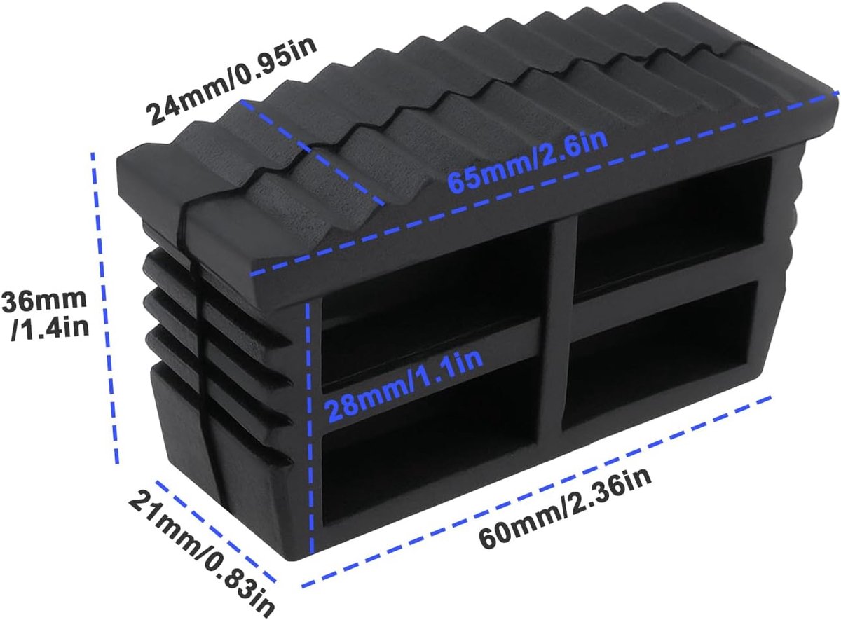 SnelShoppen - 8x Non-slip Rubber Ladder Voetjes 57MM x 21MM - Vervangende Antislip Matten voor Aluminium Trapeziumladder - Bescherm Vloeren - Grijze R