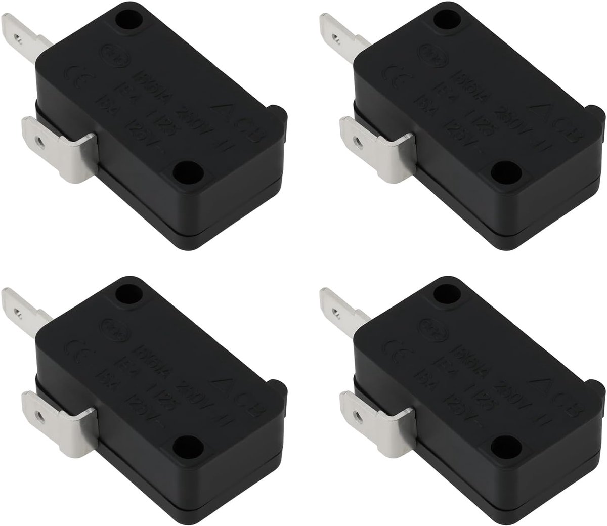 SnelShoppen - Micro Switch SPST-NO 22A (16A) 125V/250V Actuator met Plunjer voor Hoge Belastingen, Betrouwbare Inschakeling, Voor Controle Circuits