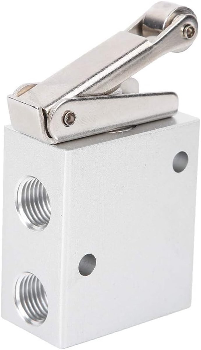 SnelShoppen - Solenoïde Luchtmechanische Ventiel, Handmatig Luchtventiel JM-07-R G1/4 Inch Drieweg Aluminium Legering Pneumatische Apparatuur Drukknop