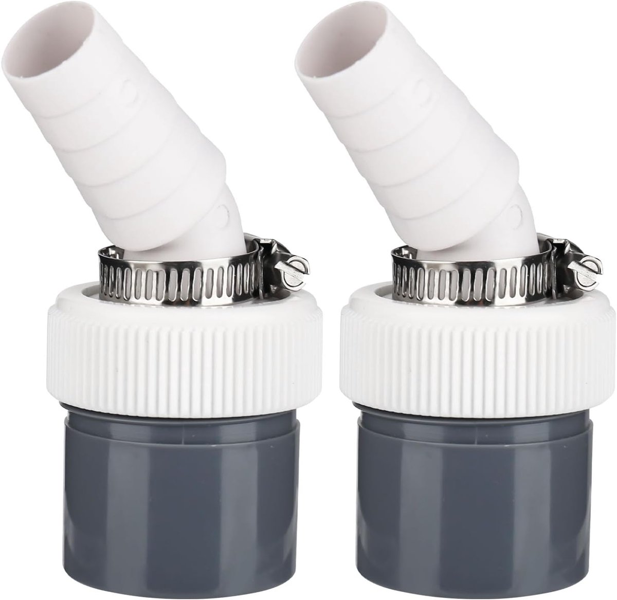 SnelShoppen - 2 Stuks Afvoeradapter Wasmachine Ø 18-24 mm & Slang Ø 40 mm - Verbinding voor Vaatwasser en Wasmachine - Robuust PVC - Ruimtebesparend -