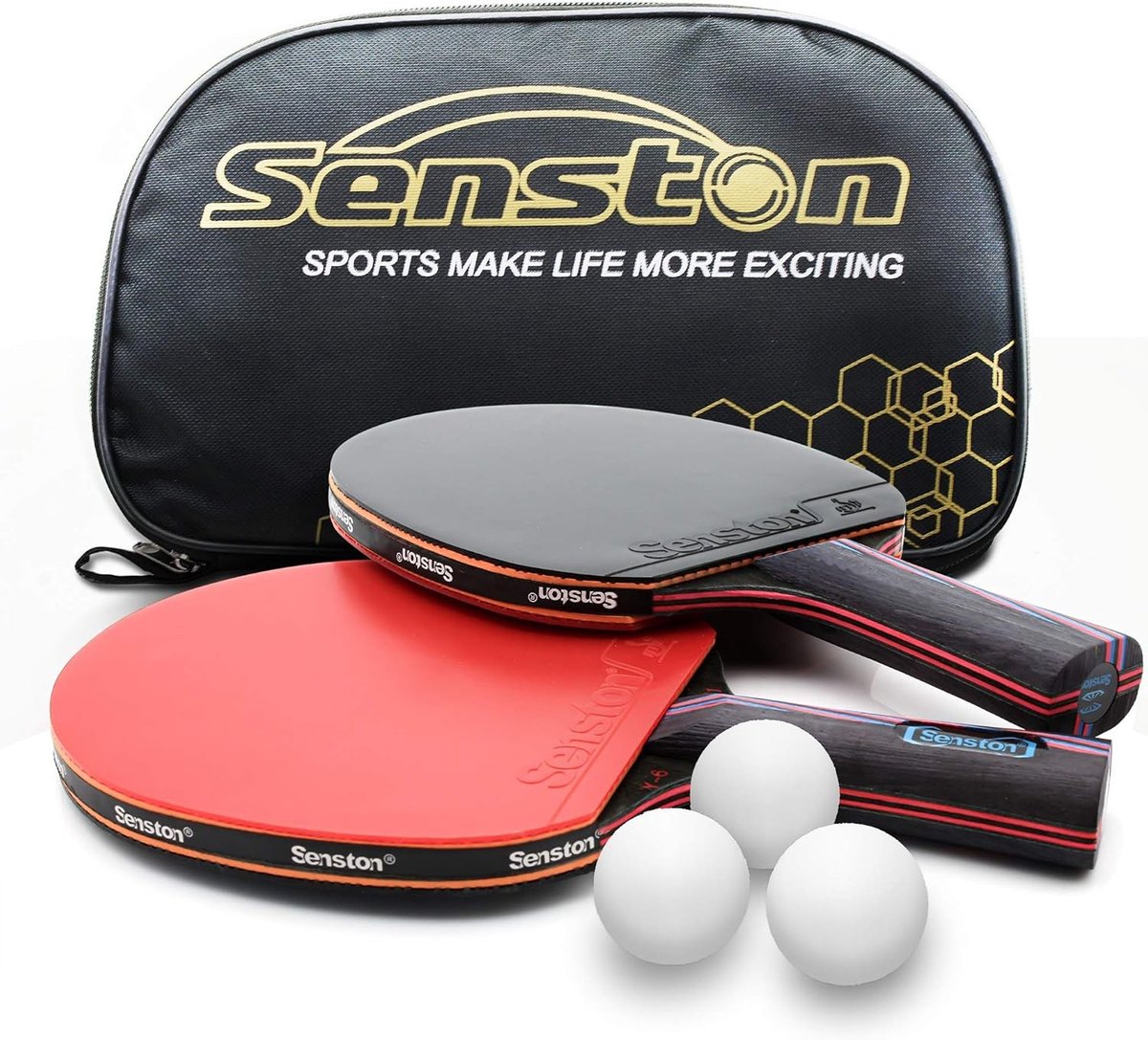 Professionele Tafeltennisracket Set - Y6-ballen - Voor 2 Spelers - Compleet met Draagtas - Geschikt voor Beginners en Gevorderden