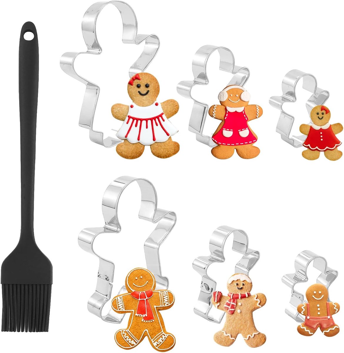 Cookie Cookie Cutters, Gingerbread Man, Bakkoekjes Cutters, Gingerbread Man Cutters Set van roestvrij staal voor - ShopVlot
