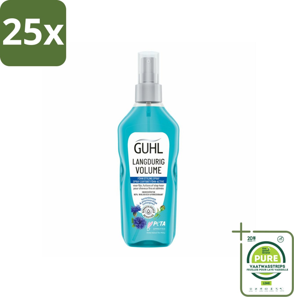 25 x Guhl - Styling Spray - Föhn Active - 125 ml - Grootverpakking - Haarspray - Volume Spray - Styling Spray - Haar Volume - Haar Fixatie
