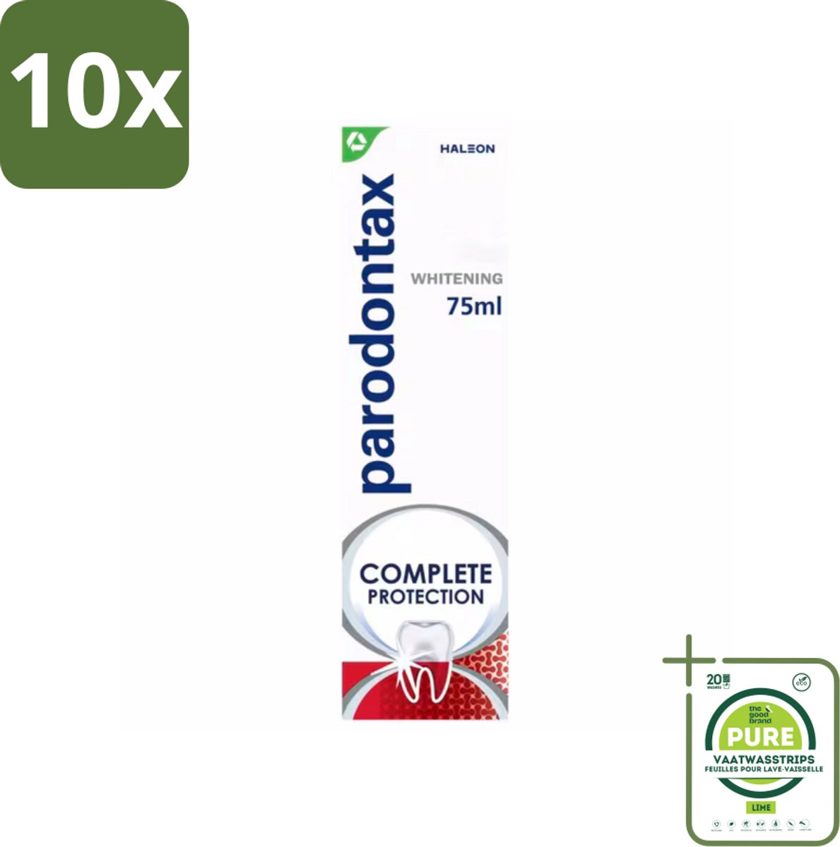 10 x Parodontax – Complete Protection Whitening – Tandpasta tegen Bloedend Tandvlees – 75 ml - Grootverpakking - Gezond Tandvlees - Witte Tanden - Tandpasta - Tandplak Verwijderen - Fluoride
