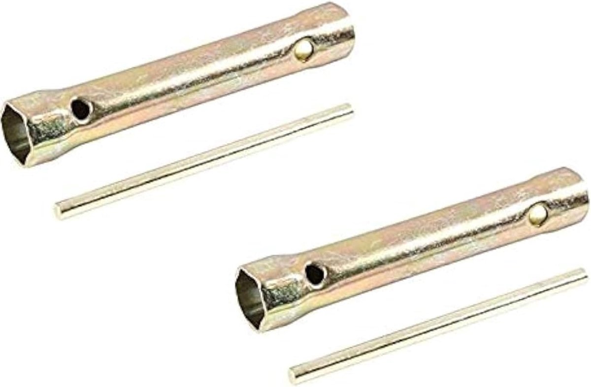 SnelShoppen - 2 Stuks Dubbelzijdige 16mm en 18mm Bougiekrachtsleutel Steeksleutel Set 150mm Lengte Ergonomisch Ontwerp Hoogwaardige Duurzaamheid