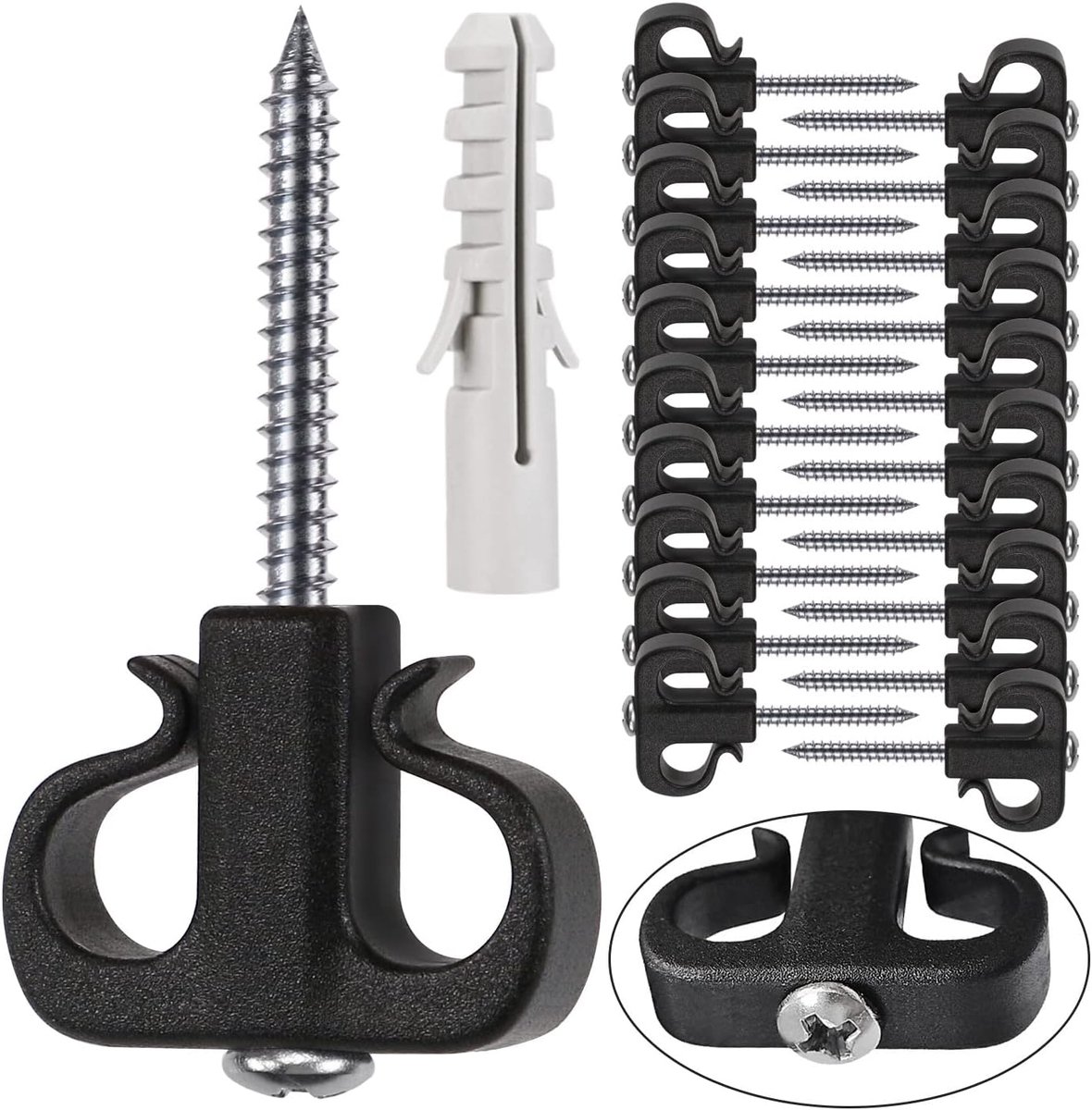 SnelShoppen - 20 Stuks Q-Haakjes voor Kerstverlichting, Lichtgewicht Hangers voor Buiten, Dubbele Haak Ontwerp voor Feestverlichting, Tuin, Garage, Ni