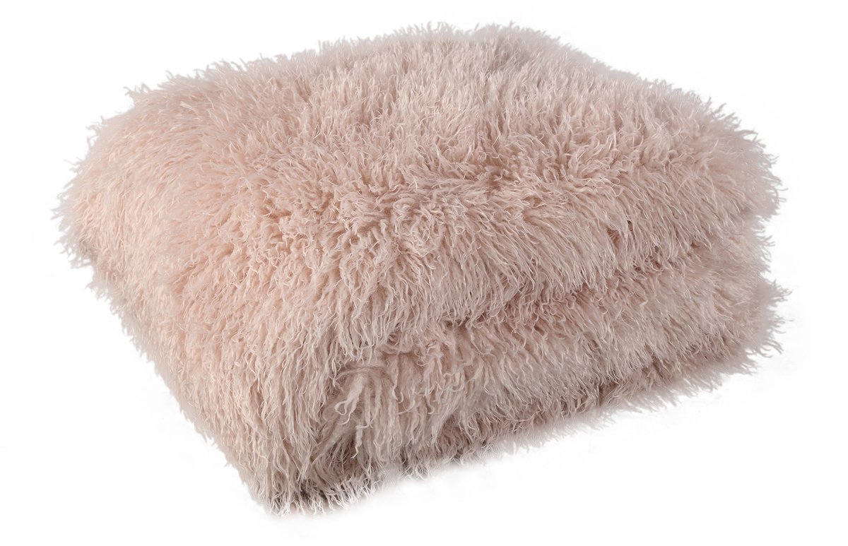 PTMD Rexx Beige Fake Sheep Fur Plaid L
