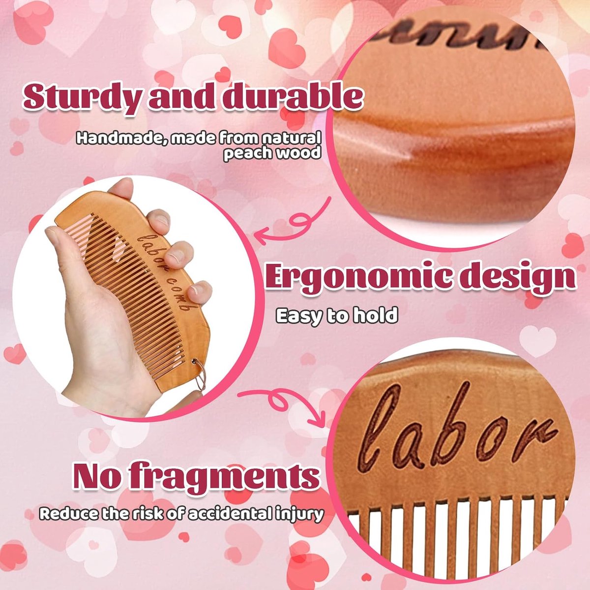 SoundZero Birth Comb, Birth Comb Weaving Comb, Natural Wood Comb, Birth Woods, New Mother Gifts for Relief of - ShopVlot