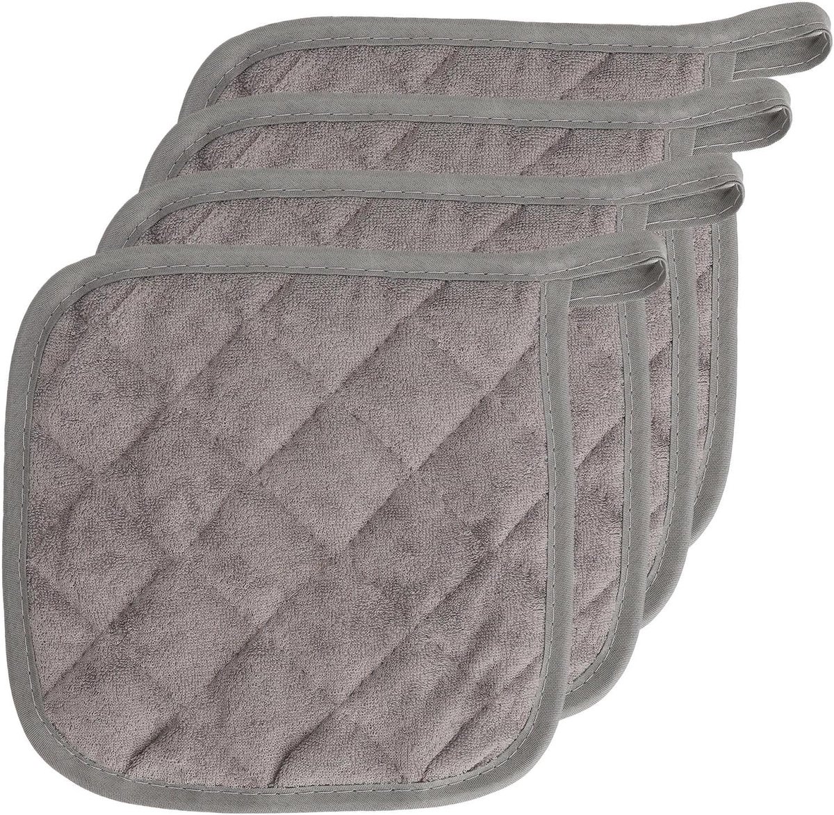 Pothouders Set van 4 - 18 x 18 cm - Katoen - Warmtebestendig - Beschermt tafel en werkblad - SnelShoppen