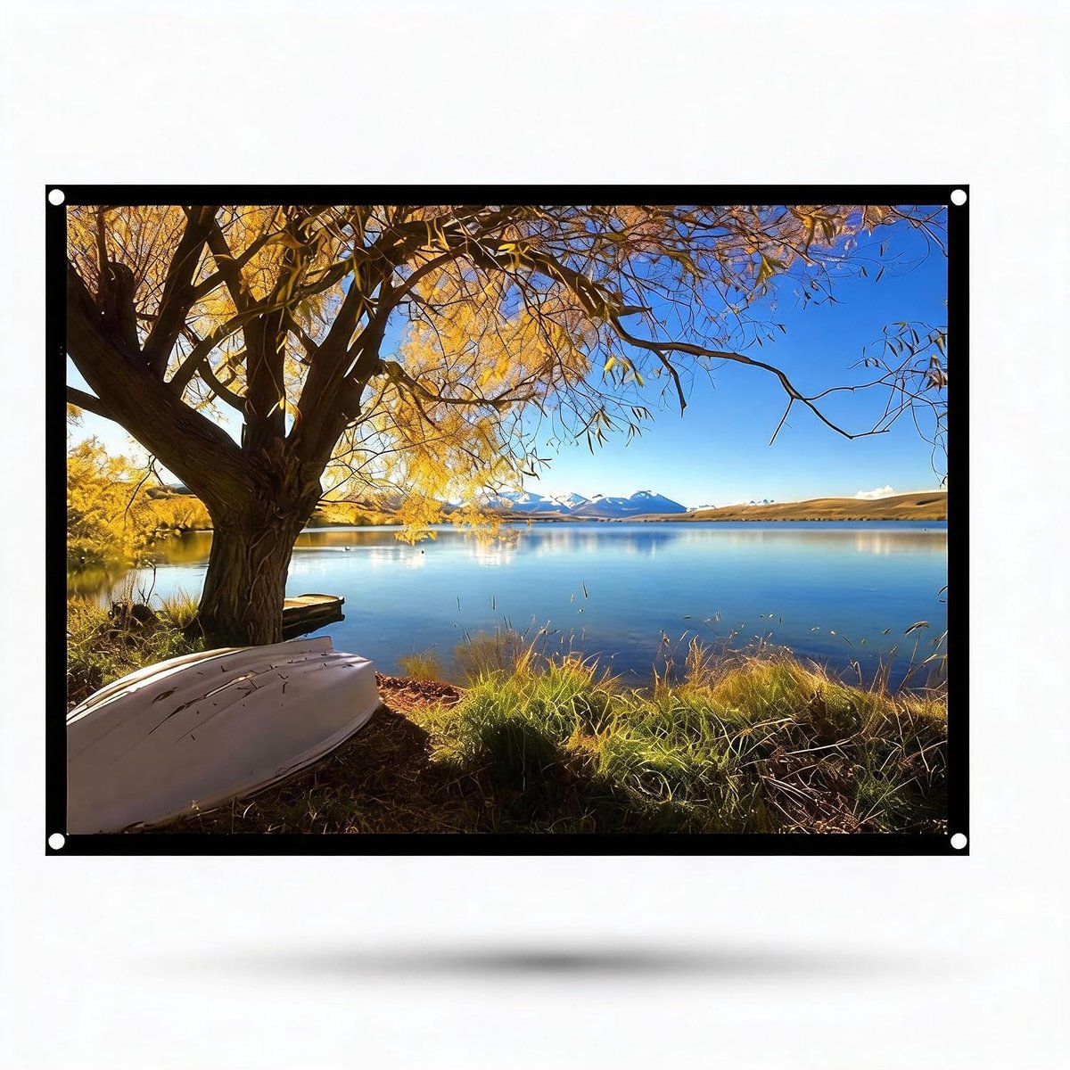 SnelShoppen - 60 inch / 72 inch Projectiescherm 4:3 Vouwbaar, Kreukvrij Synthetisch Polyester Voor Buiten Binnen Thuisbioscoop Projector Doek Draagbaa