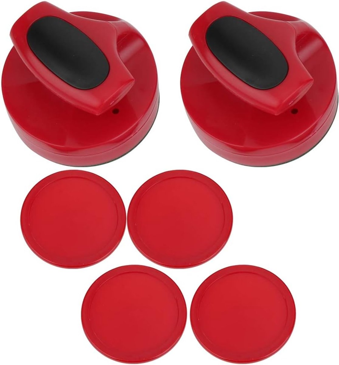 SnelShoppen - Air Table Hockey Pushers Set 94mm - Grote Tafel Hockey Pushers met 4 Schijfjes - Perfect voor Feesten en Spelletjes Avonden
